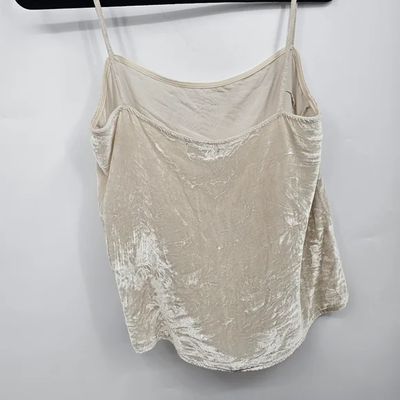 Reformation Ross Velvet Silk Cami Top Beige Neutral‎ Straight Neckline Size M - Picture 7 of 7